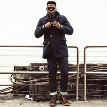 Load image into Gallery viewer, The Mendocino Peacoat in Navy Melton Wool
